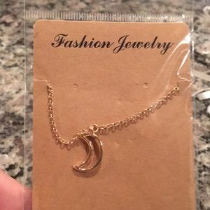 Gold crescent moon necklace